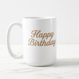 Taza De Café Diseño elegante de caligrafía de cumpleaños