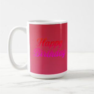Taza De Café Diseño elegante de caligrafía de cumpleaños