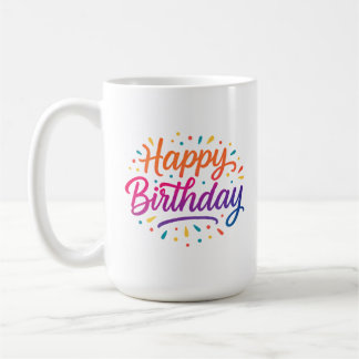 Taza De Café Diseño elegante de caligrafía de cumpleaños
