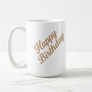 Taza De Café Diseño elegante de caligrafía de cumpleaños