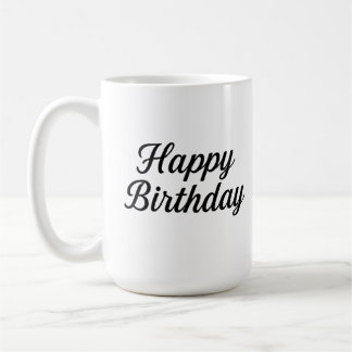 Taza De Café Diseño elegante de caligrafía de cumpleaños