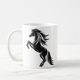Taza De Café Diseño elegante de silueta de caballos de cría