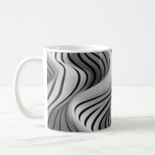 Taza De Café Diseño elegante de tela de olas 5
