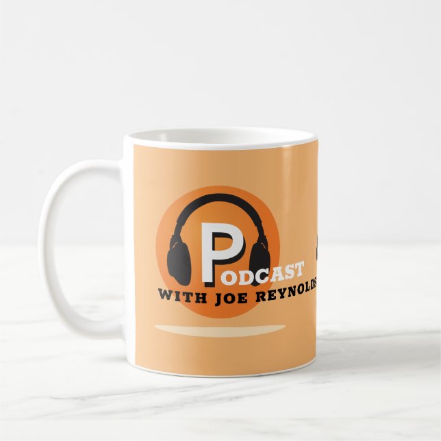 Taza De Café Diseño elegante, Podcaster, publicidad podcast (Izquierda)
