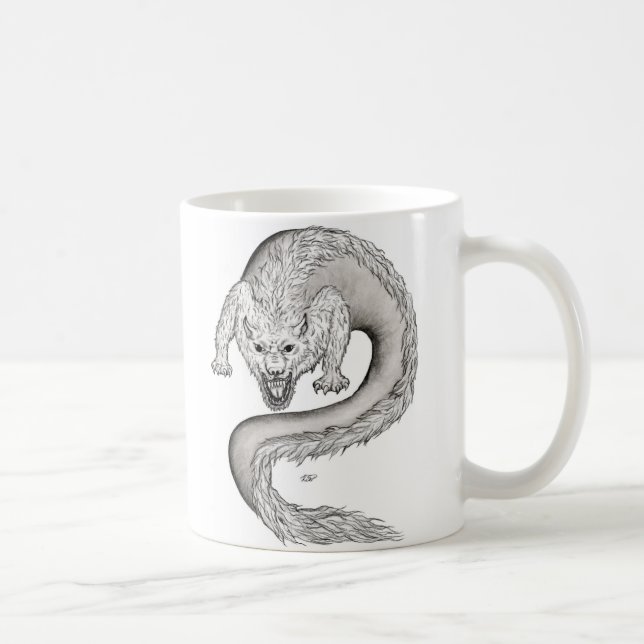 Taza De Café Diseño en blanco y negro de Wolfdragon (Derecha)
