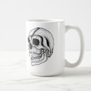Taza De Café Diseño en blanco y negro del cráneo de vampiros