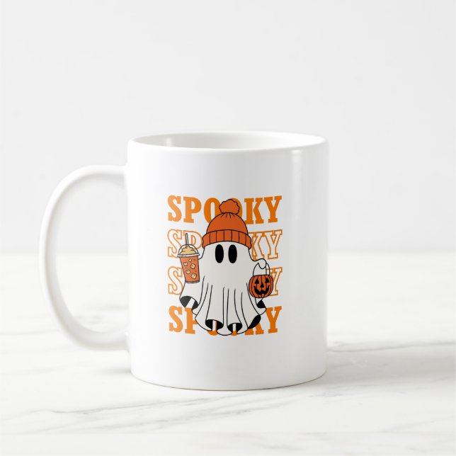 Taza De Café Diseño espeluznante de café de Halloween (Izquierda)