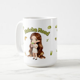 Taza De Café Diseño Estético de Matcha Mood Vibraciones de Té V