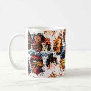 Taza De Café Diseño étnico. Patrón transparente de acuarela ray
