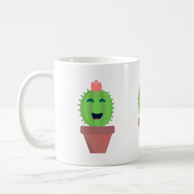 Taza De Café Diseño exitoso de Cactus Cute Personalizado pulido (Izquierda)