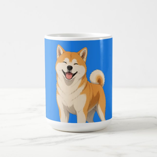 Taza De Café Diseño Feliz de Perro Akita (Centro)