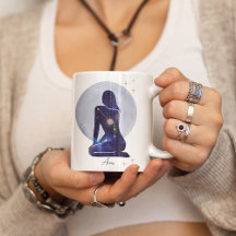 Diseño Femenino de Aries Zodiaco en Azul