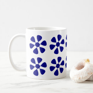 Taza De Café Diseño floral azul