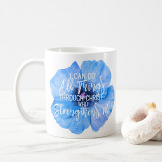 Taza De Café Diseño floral azul hermoso del 4:13 de los