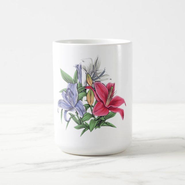 Taza De Café diseño floral colorido (Centro)