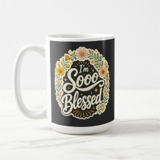 Taza De Café Diseño floral cristiano bendito basado en la fe