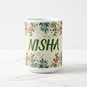 TAZA DE CAFÉ DISEÑO FLORAL DE BOMBA DE CAFÉ PASTEL DE JARDÍN