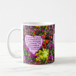 Taza De Café DISEÑO FLORAL DE bonito ISAIAH 41:10
