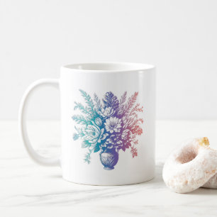Taza De Café Diseño floral de color pastel vintage