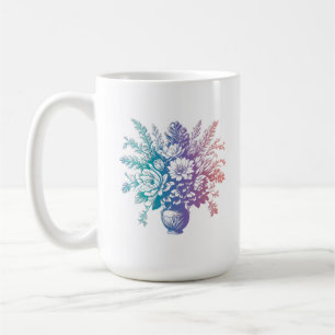 Taza De Café Diseño floral de color pastel vintage