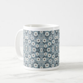 Taza De Café Diseño floral de fondo gris