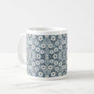 Taza De Café Diseño floral de fondo gris