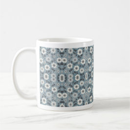 Taza De Café Diseño floral de fondo gris