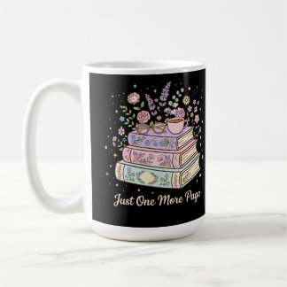Taza De Café Diseño Floral de Libros 'Solo Una Página Más' para