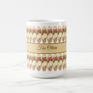 Taza De Café Diseño floral de tabla de surf tropical – Personal