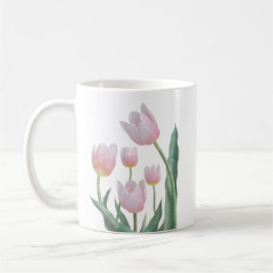 Taza De Café Diseño Floral de Tulipán de Pastel