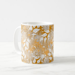 Taza De Café Diseño floral elegante.