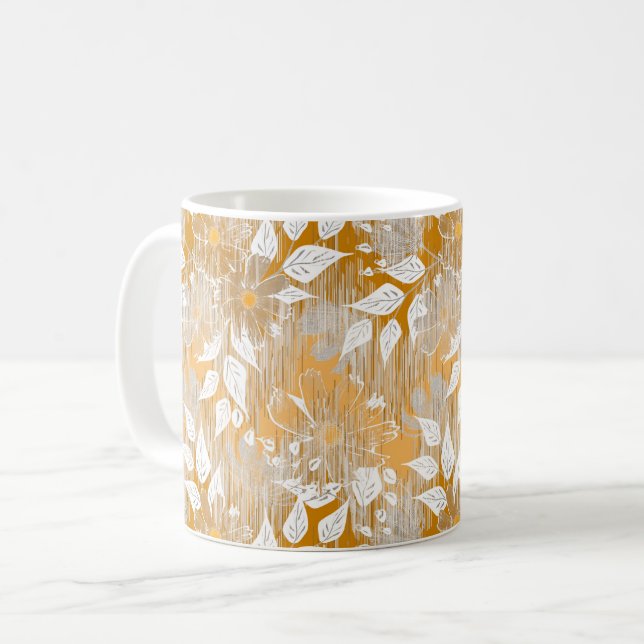 Taza De Café Diseño floral elegante. (Anverso izquierdo)