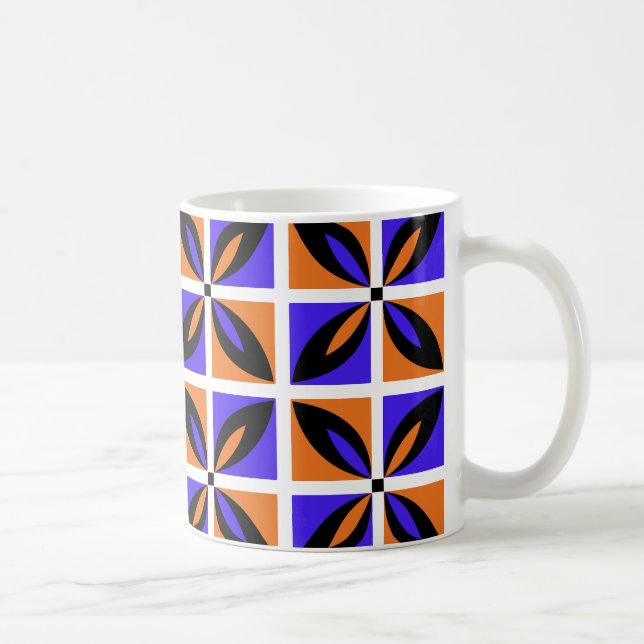 Taza De Café Diseño floral geométrico negrita (Derecha)