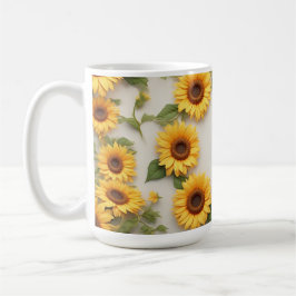 Taza De Café Diseño Floral Girasol Campestre