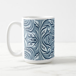 Taza De Café Diseño floral Grabado en relieve simétrico de acer