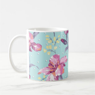Taza De Café diseño floral ilustraciones textiles, arte de fond
