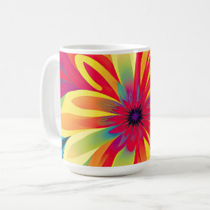 Taza De Café Diseño floral moderno y vibrante expresionista