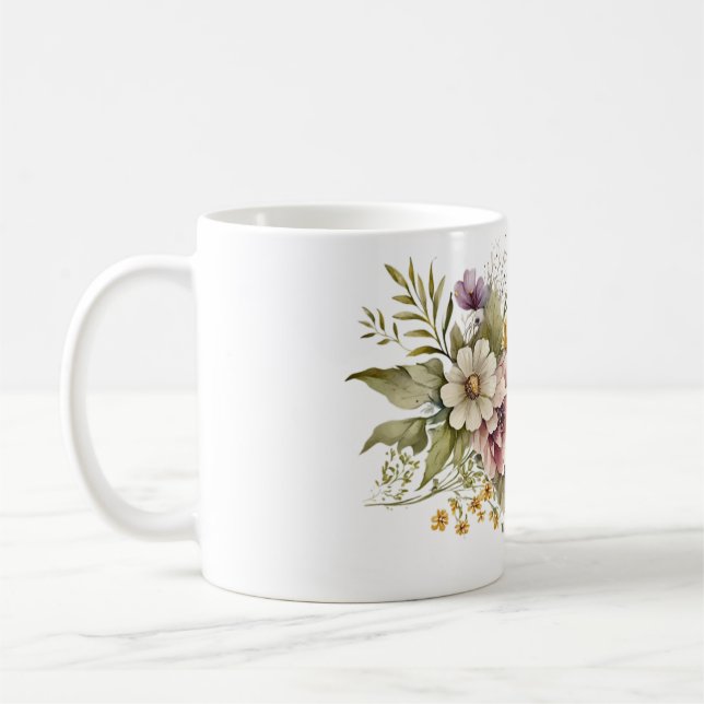 Taza De Café Diseño floral Mug (Izquierda)