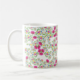 Taza De Café Diseño floral rojo y blanco