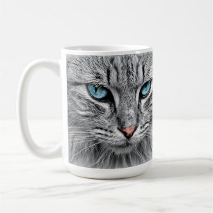 Taza De Café Diseño fractal de cara de gato-10682