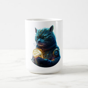 Taza De Café Diseño Fractal Verde Y Amarillo Rojo