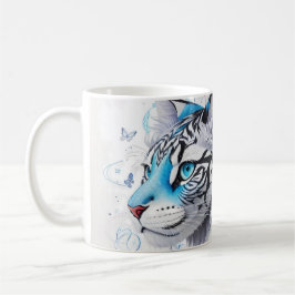 Taza De Café diseño garabato de un tigre