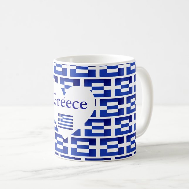 Taza De Café Diseño geométrico de la bandera [remezcle] y texto (Anverso derecho)
