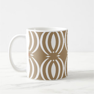 Taza De Café Diseño geométrico de líneas onduladas de vintage