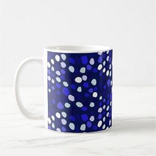 Taza De Café Diseño geométrico divertido de puntos azules multi