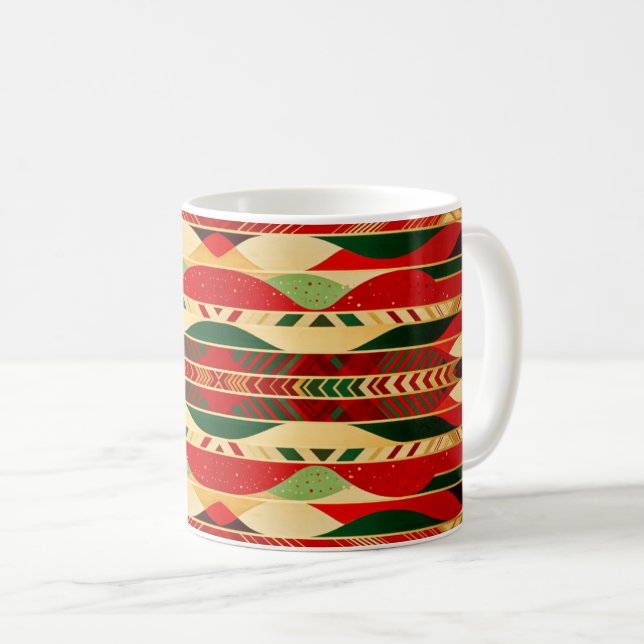 Taza De Café Diseño geométrico en colores del desierto (Anverso derecho)