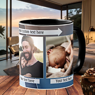 Taza De Café Diseño geométrico Mug fotográfico Día del Padre
