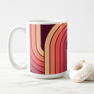 Taza De Café Diseño geométrico retro de estilo MCM años 70