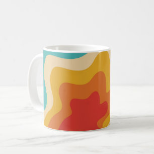 Taza De Café Diseño giratorio de estilo retro colorido