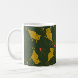 Taza De Café Diseño Gold y Green Kookaburra
